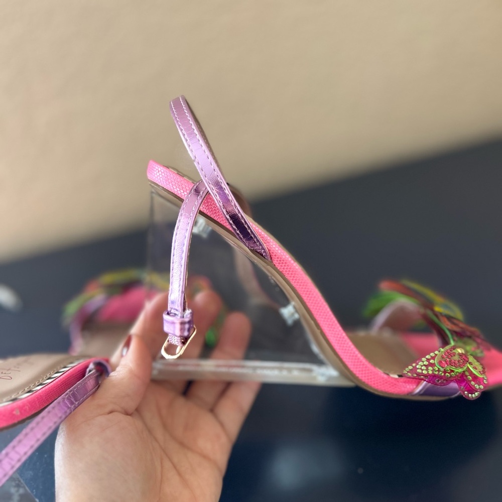 Betsey Johnson Clear Butterfly Wedges - Size 5.5 - Picture 9 of 10